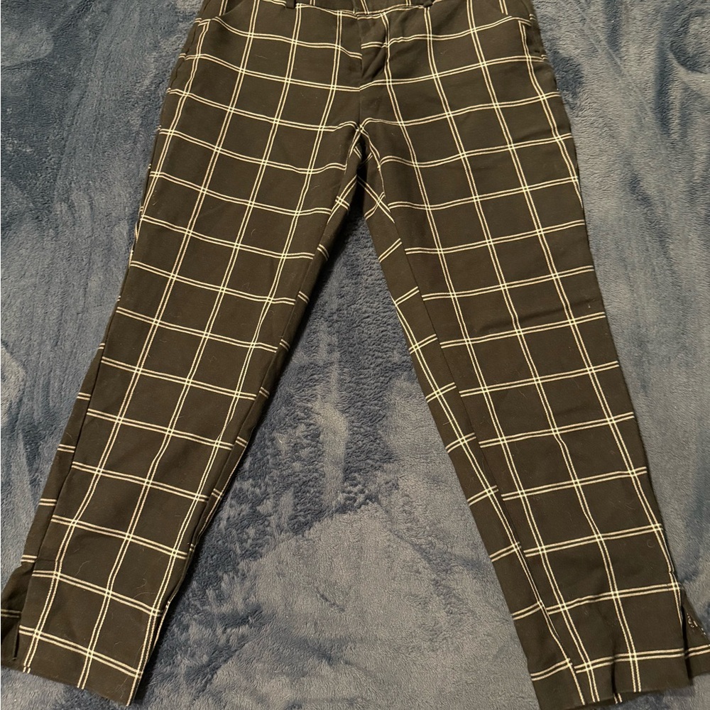 Black and White Checkered Trousers